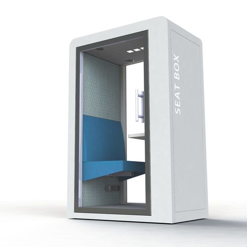 Escritório POD acústico - PROCYON SEAT BOX - SBS - com iluminação LED integrada / em vidro