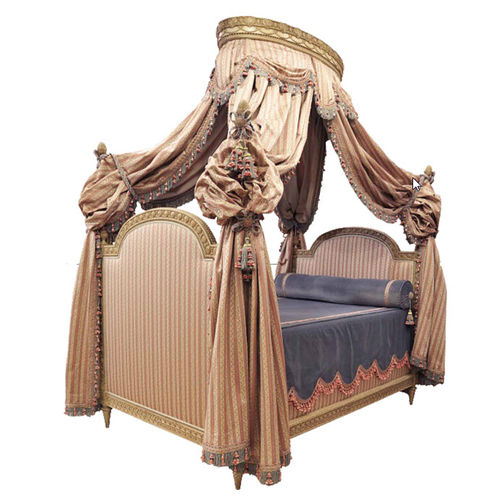 Cama com dossel - Henryot & Cie - de casal / do estilo Luís XVI / estofada