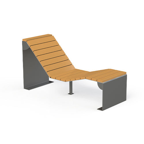 Espreguiçadeira contemporânea - LAGON  - Activia Mobilier Urbain - em aço galvanizado / em madeira / para espaço público