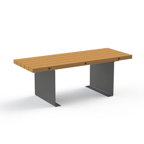 Mesa de piquenique contemporânea - LAGON - Activia Mobilier Urbain - em madeira / com base em aço galvanizado / retangular