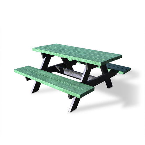 Conjunto de mesa e bancos contemporâneo - CANNELLE - Activia Mobilier Urbain - em plástico reciclado / para ambiente externo / para espaço público