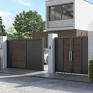 Portão de abrir - WAVE SOLUTION - ALUMINCO - de correr / direito / metálico