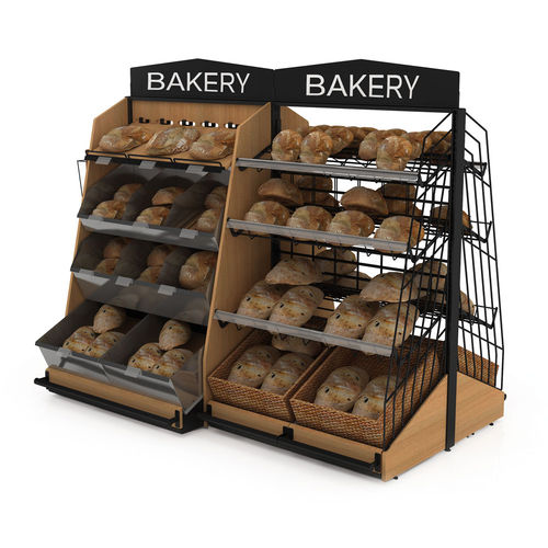 Expositor para pão Modernexpo em madeira / metálico / retroiluminado