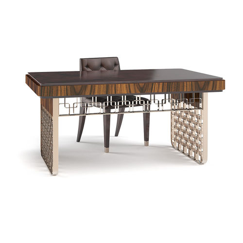 Mesa executiva - FIFTH AVENUE CLASSIC - Thomas Mucha - Art Déco / em padauk / em latão polido