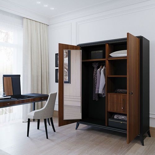 Guarda-roupa contemporâneo - ITALIANELEMENTS - em nogueira / com portas de abrir / sob medida