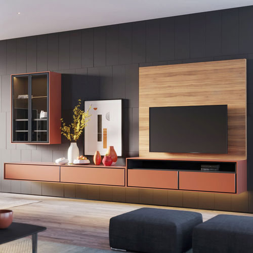 Móvel de parede contemporâneo para TV - MODE COMPOSITION 02 - ITALIANELEMENTS - em MDF laqueado / em laminado melamínico / modular