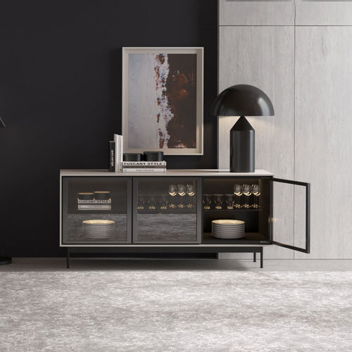 Buffet aparador contemporâneo - MODE - ITALIANELEMENTS - em MDF / metálico / em vidro fumê