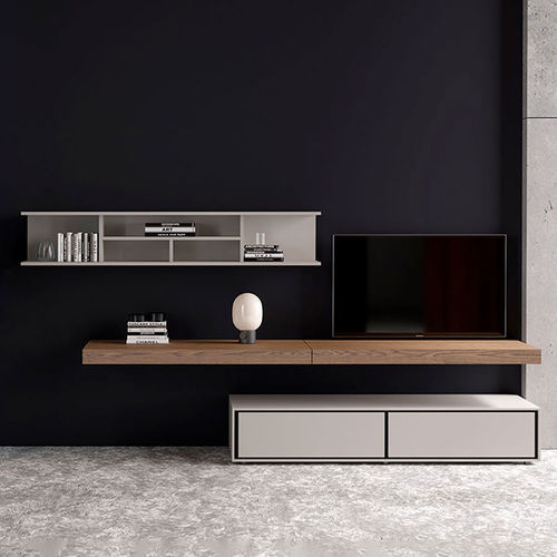 Móvel de parede contemporâneo para TV - MODE MDC29 - ITALIANELEMENTS - em carvalho / em MDF laqueado / modular