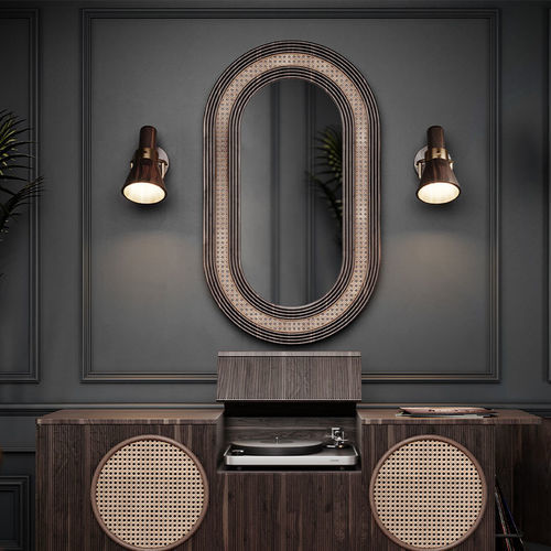 Espelho de parede - Hudson - WOOD TAILORS CLUB - contemporâneo / oval / em bronze