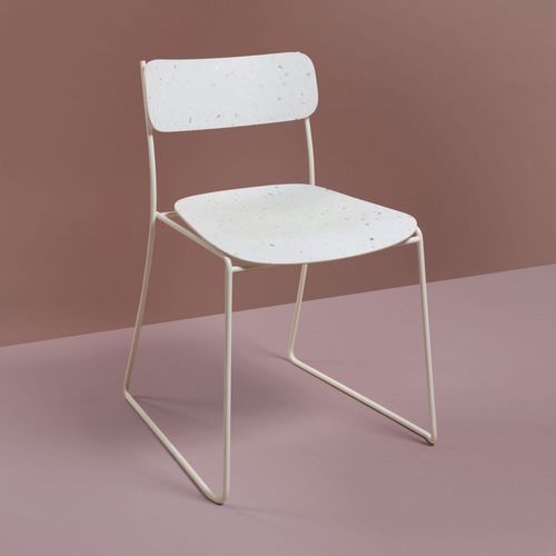 Cadeira contemporânea - SEN 93,7 - NOMA Editions - para ambiente interno / em plástico reciclado / com base em aço laqueada
