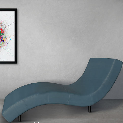 Chaise longue contemporânea - LYAM  - Defleure Home Collection - em tecido / em couro / azul