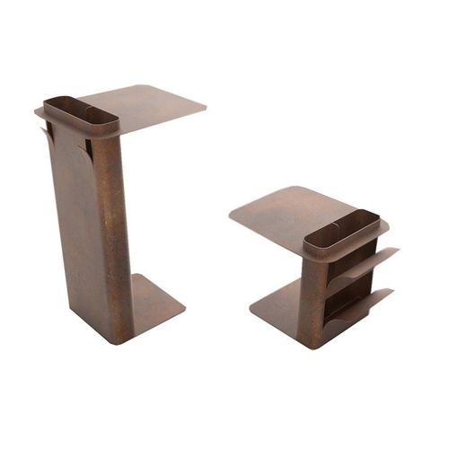 Mesa lateral contemporânea - DAD - Trackdesign - em aço Corten / com base em aço / retangular