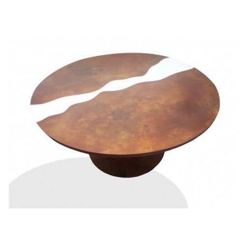 Mesa contemporânea - Hydro - Trackdesign - de resina / com base em aço Corten / redonda