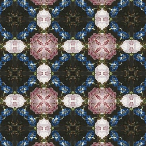 Papel de parede contemporâneo - ORNAMENTAL - La Aurelia Design - com padrão floral / efeito de tecido / multicores