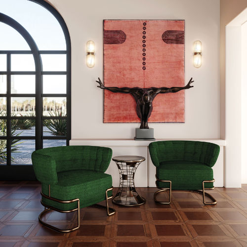 Arandela contemporânea - RUSSELL II - Porus studio - para ambiente interno / em latão escovado / em alabastro