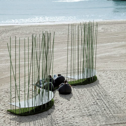 Banco para espaço público de design original - WAVE  - Feel Green - em madeira maciça / em bambu / metálico