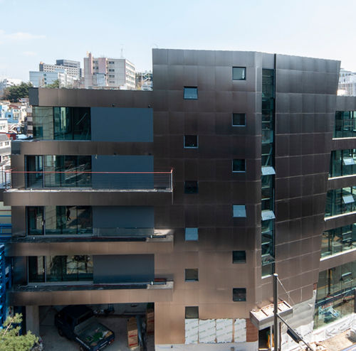 Revestimento de fachada em painéis - INOXTEEL - DSP Co., Ltd. - em compósito / em aço inoxidável / sustentável