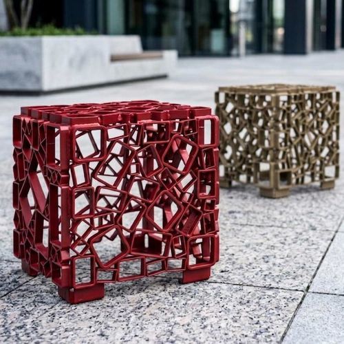 Banco para espaço público de design industrial - LCU4 - STREETPARK s.r.o. - em aço galvanizado / em aço / em aço pintado