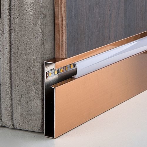 Rodapé luminoso - 304  - FOSHAN  JECA  LIMITED - acobreado / em aço inoxidável / retangular