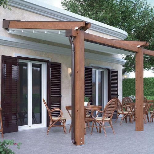 Pérgola apoiada em parede - ALBORI WOOD - RGM srl - em madeira / metálica / em PVC