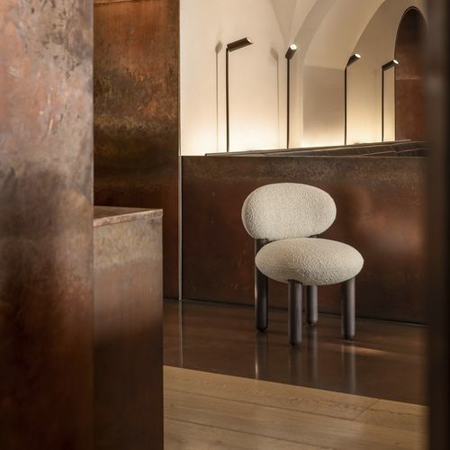 Cadeira contemporânea - Flock CS1 - NOOM - para ambiente interno / em tecido / com base metálica