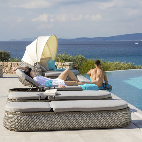 Espreguiçadeira contemporânea - Howvin outdoor furtniture - em tecido / em ratã / em alumínio