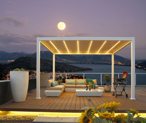 Pérgola em alumínio - H-748W-A3040 - Howvin outdoor furtniture - com lâminas quebra-sol / sob medida / bioclimática