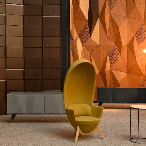 Poltrona contemporânea - YUKO - Mikodam - em tecido / em poliuretano / com encosto alto