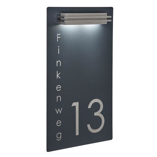 Arandela contemporânea - 423A-R-HSNSS-BL - Briefkasten Manufaktur Lippe GmbH - outdoor / em aço inoxidável / em aço revestido a pó