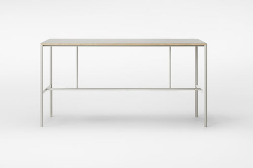 Mesa alta de design industrial - MIES - MILLION - com folheado de madeira / em laminado / em linóleo