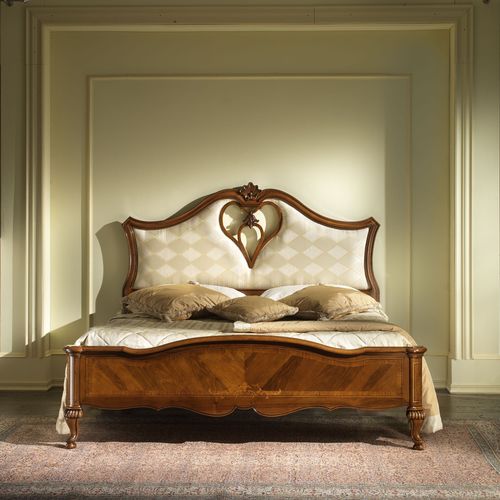 Cama de casal - G 705 - MOLETTA MOBILI - de estilo / com cabeceira estofada / em tecido