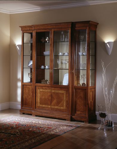 Vitrina clássica - D 204 - MOLETTA MOBILI - em vidro / em cerejeira / com portas de abrir