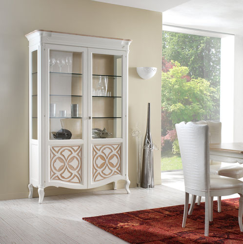 Vitrina clássica - F 202 B - MOLETTA MOBILI - em madeira de freixo / com iluminação / com portas de abrir