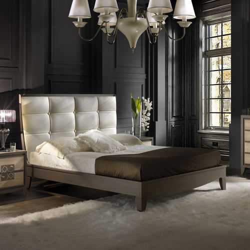 Cama de casal - ST 704 - MOLETTA MOBILI - contemporânea / com cabeceira estofada / com cabeceira em couro