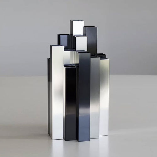 Vaso contemporâneo - Building - L'Alufacture - em alumínio / preto / cinza
