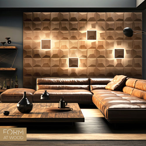 Painel de LED de parede - GLOW - FORM AT WOOD - modular / dimerizável / retroiluminado