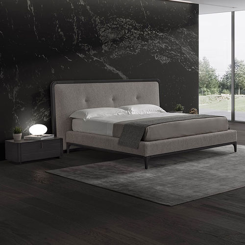 Cama de casal - MARIE - Conte - contemporânea / estofada / com cabeceira