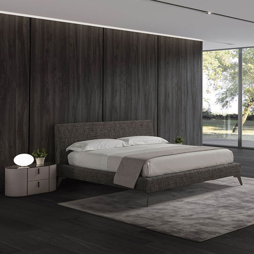 Cama de casal - COLLINS - Conte - contemporânea / estofada / com cabeceira