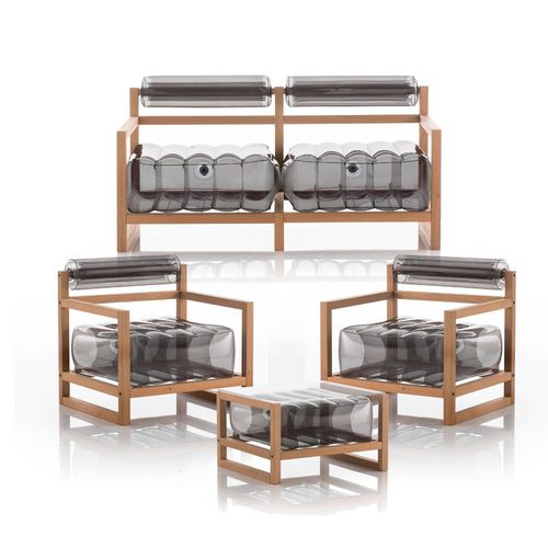 Conjunto de jardim contemporâneo - Yoko - MOJOW DESIGN - em madeira / em poliuretano / da linha residencial