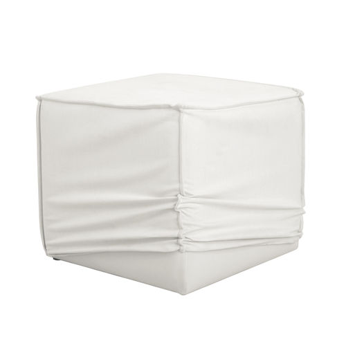 Puff contemporâneo - SELLA - Ormos - em tecido / com capa removível e lavável / branco