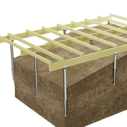 Estaca parafusada - SPIRAL® - FIBERDECK - em aço galvanizado / para construção em contêiner / para usina de energia fotovoltaica