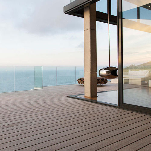 Tábua de deck em madeira plástica - MANHATTAN - FIBERDECK - efeito de madeira / antiderrapante / resistente a UV