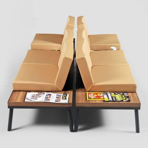 Cadeira longarina em metal pintado - TOLL SALON - Flekssit Office Furniture - com folheado de madeira / em poliuretano / de 3 lugares