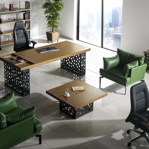 Mesa de centro contemporânea - GALA - Flekssit Office Furniture - em madeira / em laminado melamínico / com base metálica