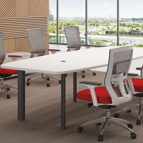 Mesa de reunião contemporânea - KÜBIK - Flekssit Office Furniture - em madeira / com base metálica / retangular