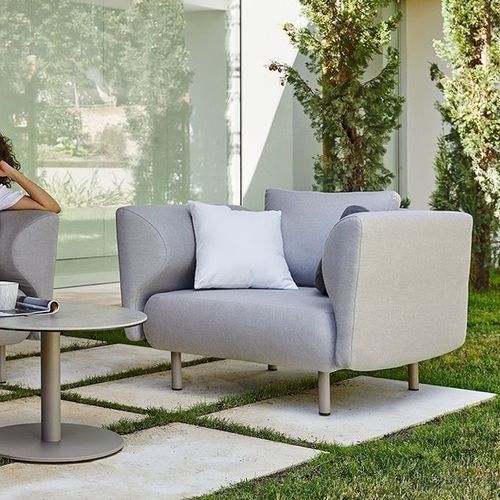 Poltrona contemporânea - SALINAS - Musola - em Sunbrella® / em aço inoxidável / com almofada removível