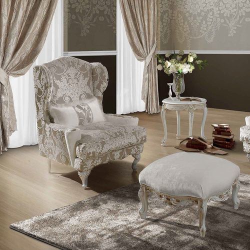 Poltrona clássica - TIFFANY - DI MARCO INTERIOR SOFA - em tecido / em madeira maciça / de orelhas