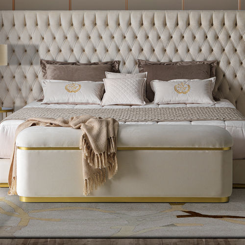 Banco de pé de cama em tecido - LUDOVICA - DI MARCO INTERIOR SOFA - clássico / em aço / para quarto de hotel