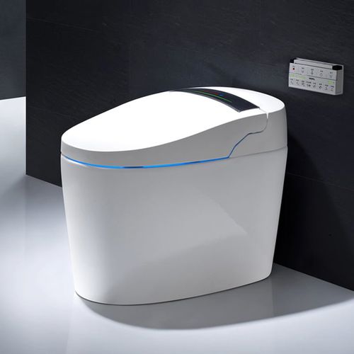 Vaso sanitário inteligente - MP-3018B - MOPO SANITARY WARE - de piso / em cerâmica / oval