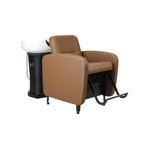 Lavatório de cabeleireiro com apoio para pés - S250BS - BD KOREA CO.,LTD - em couro sintético / em cerâmica / de 1 lugar